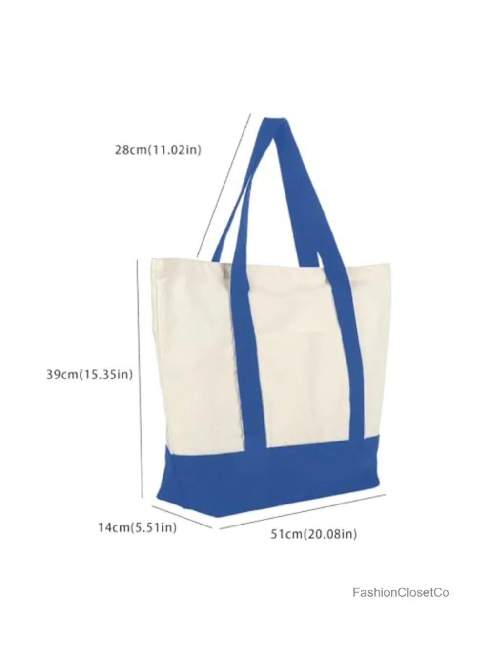 Extra Large Canvas Tote Bag with External Pocket, Reusable Grocery Shopping